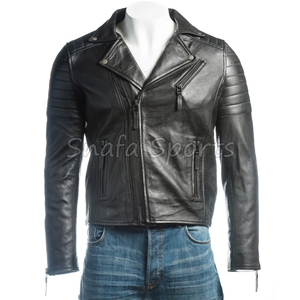Winter Season Full Sleeve Side <b>Pockets</b> and Zip Closure High Demanded Wholesale Price Genuine Leather <b>Jackets</b> - Product Image 2