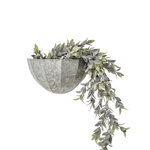 Ensemble de 2 jardinières murales rondes en métal galvanisé rustique, pour intérieur et extérieur, style ferme moderne, pots décoratifs suspendus en fer pour la décoration de la maison - Product Image 4