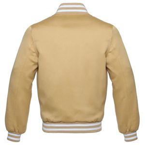 Chaqueta Varsity para Hombre, Color Bronceado, Corte Regular, Cuello Alto, Cierre de Botones, Color Sólido, Estilo Casual para Otoño, Forro de Algodón - Product Image 5