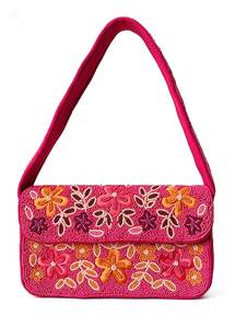 Sac à bandoulière léger fait main perlé style bohème floral écologique, tendance Y2K, idéal pour mariage et soirée - Product Image 2