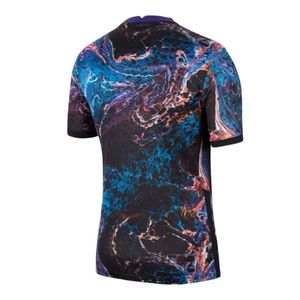 เสื้อฟุตบอลผู้ชายสีน้ำเงินพิมพ์ลายแบบซับลิเมชั่น แขนสั้น ผ้าโพลีเอสเตอร์ ชุดฟุตบอลสำหรับฝึกซ้อมและแข่งขัน - Product Image 2