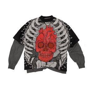 T-shirt à double manche décontracté avec imprimé numérique artistique, détails texturés et appliqués, design tendance et décontracté - Product Image 6