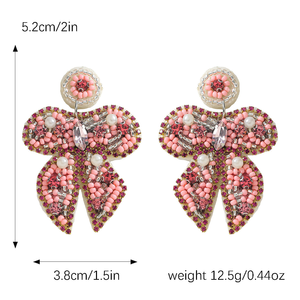 New Elegant Bohemian Beads Women's Classic <b>Sweet</b> Pink Rice Beads Beads Rhinestone Bow Women's BY MULTI CRAFT - Product Image 6