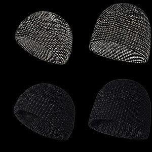 Custom Logo Knit Plush Pompom Beanie Warm Winter Colorful Stitching Skull <b>Cap</b> for <b>Men</b> Adjustable Daily Wear - Product Image 1