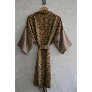 Robe Kimono Bohème en Soie Patchwork Grande Taille Respirante pour Femme, Longue Robe de Nuit de Luxe, Vêtement d'Intérieur Artistique - Product Image 5