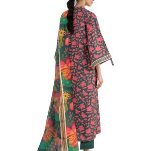Ensemble de vêtements pour femmes, shalwar kameez noir à imprimé floral, imprimé numérique, respirant, facile d'entretien - Product Image 2
