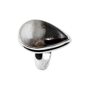 Natural Botswana Agate 925 Sterling Silver <b>Ring</b> Handmade Pear Shape Boho <b>Statement</b> <b>Ring</b> Unique Designer Jewelry Gift For Women - Product Image 1