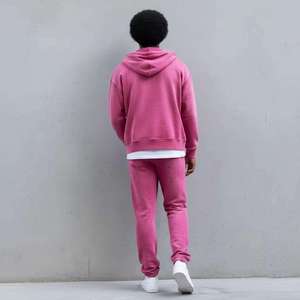 Winter Street Style Mid Waist Heavy Fleece Light Grey <b>Tie</b> Dye Tracksuit for Men Zip Up Hoodie and Sweatpants Set Streetwear - Product Image 3