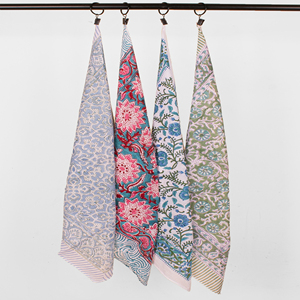 Multifunctional Square Fashion Handkerchief <b>Bandana</b> Wrist Wrap Hair Accessory 100% Cotton Floral Pocket Headwear - Product Image 3