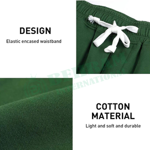 Men's Solid Green Polyester Shorts Drawstring Waist Pockets Front Casual Wear Customized <b>Elastic</b> Waistband Breathable - Product Image 6