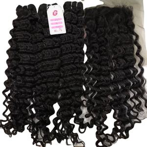 Vietinamese-mechones de cabello humano sin procesar, cabello Virgen sin procesar, cutícula, tejido, rizado profundo, precio al por mayor - Product Image 1