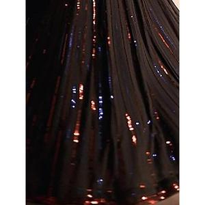 Paillettes noires magnétiques Georgette Lehenga Choli avec Dupatta - Product Image 1
