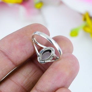 Genuine Rainbow Moonstone <b>Ring</b> 925 Solid Sterling Silver Marquise Natural Gemstone Jewelry For Women Gift - Product Image 3
