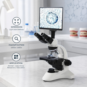 Microscopio Biológico Trinocular Digital |   Microscopio de Laboratorio LCD HD de 1000X-1600X con Luz Halógena para Investigación Dental - Product Image 3