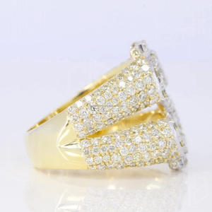 Dollar Sign Moissanite Diamond <b>Ring</b> Hip Hop Custom Mens Iced Style Rhodium Plated 925 Sterling <b>Silver</b> <b>Statement</b> Rappers Jewelry - Product Image 3