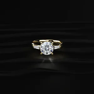 Anillo de Diamante de Corte Redondo, Anillo de Diamante Cultivado en Laboratorio de 14K, Joyería Fina, Anillo de Diamante Duradero, Claridad VVS-VS, Anillo de Diamante con Certificado IGI - Product Image 1