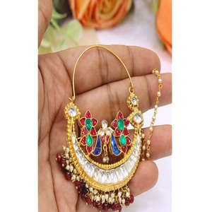 Ensemble de bijoux ethniques plaqués or à la mode avec pierres en zircon et perles pour femmes, pour les occasions de mariage - Product Image 1