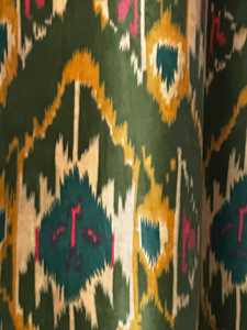 Olive Velvet <b>Curtains</b>: Vintage Style Geometric Print Boho <b>Drapes</b> Olive Velvet <b>Curtains</b> Vintage Style Geometric Print Boho <b>Drapes</b> - Product Image 2