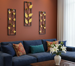 Modern Nordic Metal <b>Leaf</b> <b>Wall</b> Art <b>Decorative</b> Iron <b>Wall</b> Hanging Sculpture for Living Room Bedroom Home Interior <b>Decoration</b> - Product Image 1
