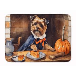 Border Terrier Fall Kitchen Mats <b>Memory</b> <b>Foam</b> Anti-Fatigue Rug Machine Washable Bath Mat Pumpkins Design Comfort Cushion Kitchen - Product Image 1