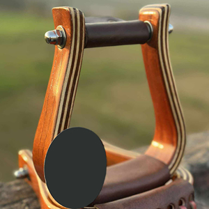 Étriers d'équitation en bois massif faits à la main, supports de selle, équipement équestre - Product Image 3