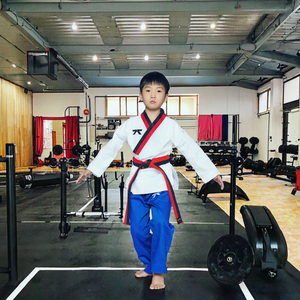 ชุดเทควันโดแฟชั่นใหม่ทรงพอดีตัว ดีไซน์ทันสมัย พิมพ์โลโก้ได้ตามต้องการ เนื้อผ้ายืดหยุ่น น้ำหนักเบา แบบ 2 ชิ้น รุ่นใหม่ ชุดศิลปะการต่อสู้ - Product Image 3