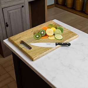 Planche à découper en bois de manguier et d'acacia, design 3D, antibactérienne, réversible, pour la vente en gros - Product Image 2