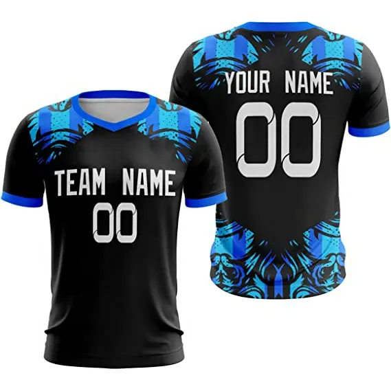 Fußball Sublimation Trikot 100 Polyester Fußball Fußball T-Shirt Uniform Set für Spieler Kleidung Sublimation Jersey Inter lock