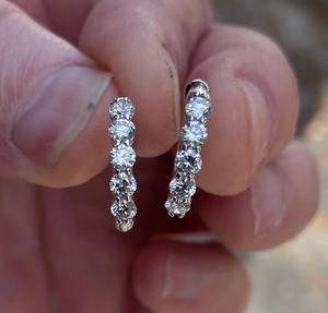 Pendientes de Aro con Diamante Cultivado en Laboratorio de 1 Quilate, en Oro Amarillo, Blanco o Rosa de 14K, Oro Sólido, Joyería Minimalista para Regalo o Fiesta - Product Image 2