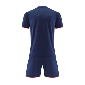 Tenue de paddle-tennis pour homme, bleu dégradé, col en V, manches courtes, avec empiècements en mesh, polyester respirant, kit sportif pour adulte - Product Image 2