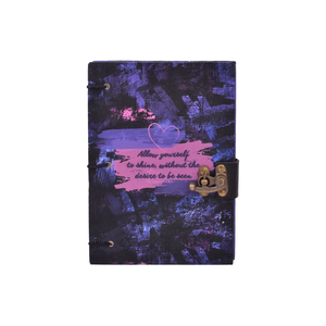 <b>A5</b> Dark Abstract Quote Handmade Paper Journal with Lock Closure 200 Pages Dual Side Writing Eco Friendly Diary for Creative Use - Product Image 1