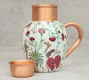 Royal Surai Design Copper <b>Jug</b> Pitcher Floral Black Finish Water Storage and Serving <b>Jug</b> Traditional Home Kitchen <b>Drink</b> - Product Image 4