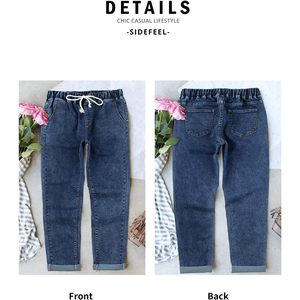 2025 femmes Denim Stretch Joggers cordon taille élastique tirer sur jean avec poche latérale Yoga Leggings - Product Image 6