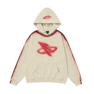 Custom Hoodies for Men Bleaching Graphic Oversized Hoodie Pullover Long Sleeve Printed Sweatshirt Cotton Casual Wear - Product Image 1