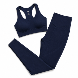 Women Racerback Yoga Set High Waist Leggings Sports Bra Fitness Gym Workout Activewear Set - Product Image 5