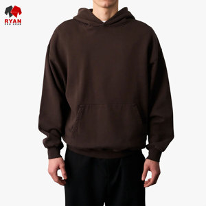 Sweat à capuche confortable et respirant en molleton 100% coton pour homme, personnalisable avec impression de logo, design OEM, par Ryan Pro Gear - Product Image 5