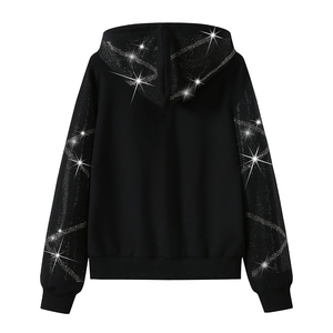 New Arrival High Quality Rhinestone Hooded Tracksuit Casual Wear Printed Solid with Regular Sleeve for Autumn Season Best Price! - Product Image 3