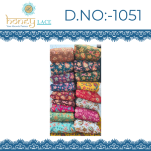 Tissu crêpe naturel HONEY LACE de haute qualité, non tissé, tricoté chaîne, poids moyen, polyester/nylon/métallique, avec motifs floraux/perles, pour mariage - Product Image 3