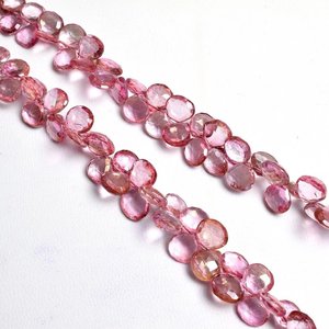 Natural Pink Topaz Faceted Heart Shape <b>Beads</b> Wholesale Gemstone <b>Beads</b> Manufacturer for Jewelry Making Shyama Gems - Product Image 4