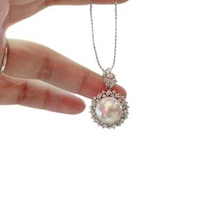 Collier en argent S925 avec perle d'eau douce de 10-11 mm, pendentif rond Edison, chaîne de clavicule simple et polyvalente pour femmes - Product Image 5
