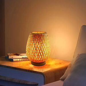 Handcrafted <b>Bamboo</b> <b>Table</b> Lamp with Natural Woven Design for Bedroom Living Room and Hotel Interiors - Product Image 2