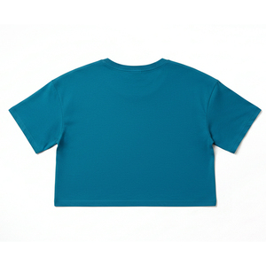 Women <b>Crop</b> <b>Top</b> T-Shirt Short Sleeve Boxy Jersey Embroidered Oversized Streetwear Casual Summer OEM Custom - Product Image 5