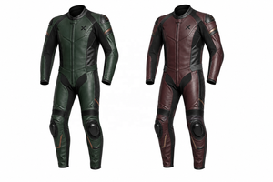 Combinaison de moto en cuir coupe classique |   Vert Forêt |   Fabricant OEM ODM |   Qualité de conception haut de gamme |   Vêtements de course - Product Image 5