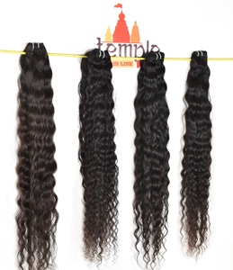 Venta al por mayor procesamiento ninguna máquina doble trama virgen vietnamita paquete color natural cutícula del cabello alineado cabello humano de onda profunda - Product Image 6