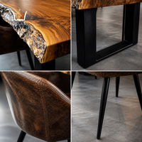 Ensemble de table à manger et de chaises rembourrées Vantel de luxe pour projet de mobilier complet de villa, fournisseur export