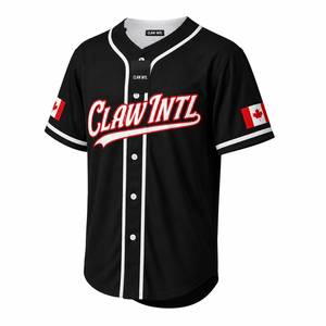 Maillot de baseball noir à manches courtes, boutonné sur le devant, anti-humidité, unisexe, pour adulte, avec impression du nom de l'équipe, 100 % polyester, anti-UV - Product Image 2