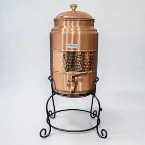 Dispensador de agua de cobre de diseño, con acabado brillante, tanque de agua 100% cobre puro, a precio de mayoreo. - Product Image 2