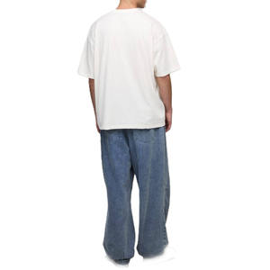 T-shirt pour homme style streetwear, 100 % coton, coupe décontractée, impression de logo personnalisé sur le devant, production en gros - Product Image 2