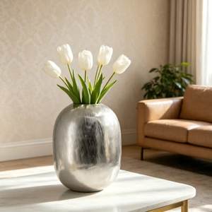Customized Handmade Table top Aluminium Flower <b>Vase</b> For Home & Garden Decor Silver Flower Pots For Event And Wedding Centerpiece - Product Image 1