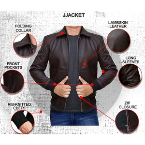 Nueva Colección, Precio de Mayoreo, Chaqueta de Cuero para Hombre de Alta Calidad, Diseño OEM, Corte Ajustado, Elegante y Cómoda, Chaqueta de Cuero a Bajo Precio - Product Image 4